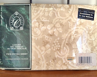 Vintage Twin Sheet Set GOLDEN ARBOR by Crown Crafts New Old Stock
