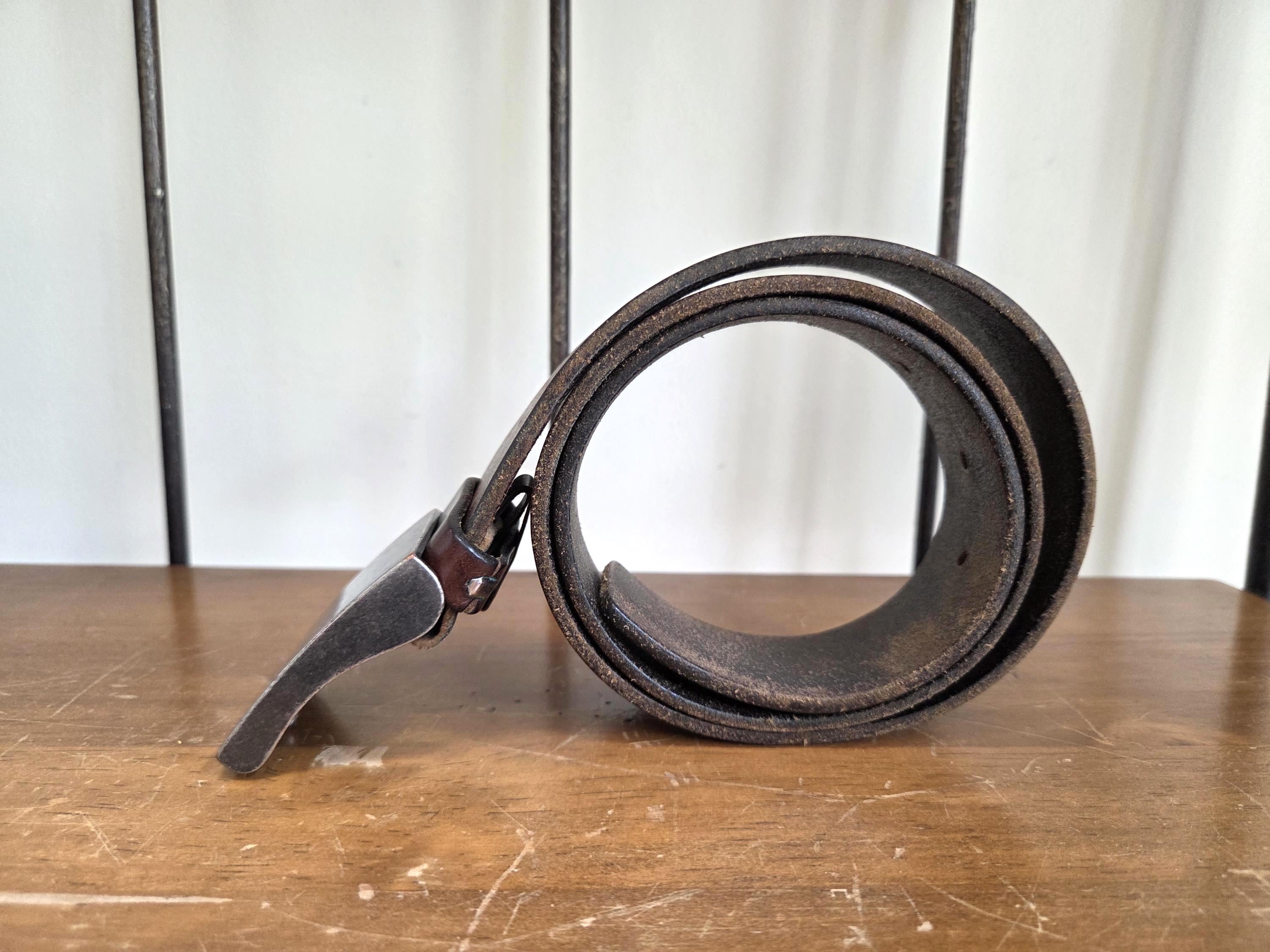 Vintage Express Leather Belt: Mahogany Italian Leather, Y2K 