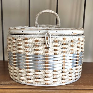 Vintage Faux Wicker Sewing Basket