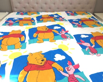 Vintage Disney Twin Flat Sheet Set POOH And PIGLET