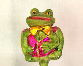 Vintage Christopher Radko Clip On Christmas Ornament A COUTRIN FROGGY 97-055-0
