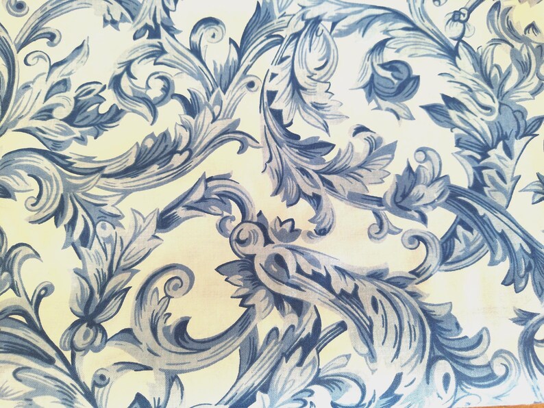 Vintage Chintz Stoff KEEPSAKE CALICO Blau und Weiß Von Fabric Traditions The Yard 1990 Bild 6