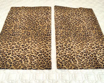 2 Vintage Pillowcases ARAGON LEOPARD by Ralph Lauren Blue Label Standard