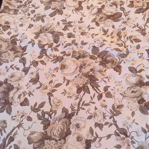 Vintage Waverly Fabric ROSEWOOD  Classica Collection Sepia Tones Upholstery Fabric 56 x 36 By The Yard