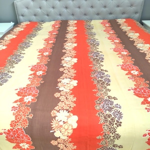 Vintage FULL Flat Sheet CANNON Royal Family Percale Sheet 1970&#39;s
