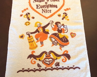 Vintage Dish Towel Terrycloth 1960's - 1970's Cannon NEW OLD STOCK