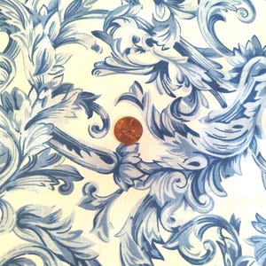 Vintage Chintz Stoff KEEPSAKE CALICO Blau und Weiß Von Fabric Traditions The Yard 1990 Bild 7