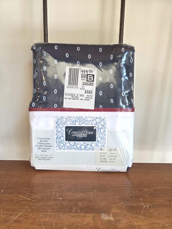 Vintage Pillowcases Coming Home Lands End NAUTICAL New Old Stock