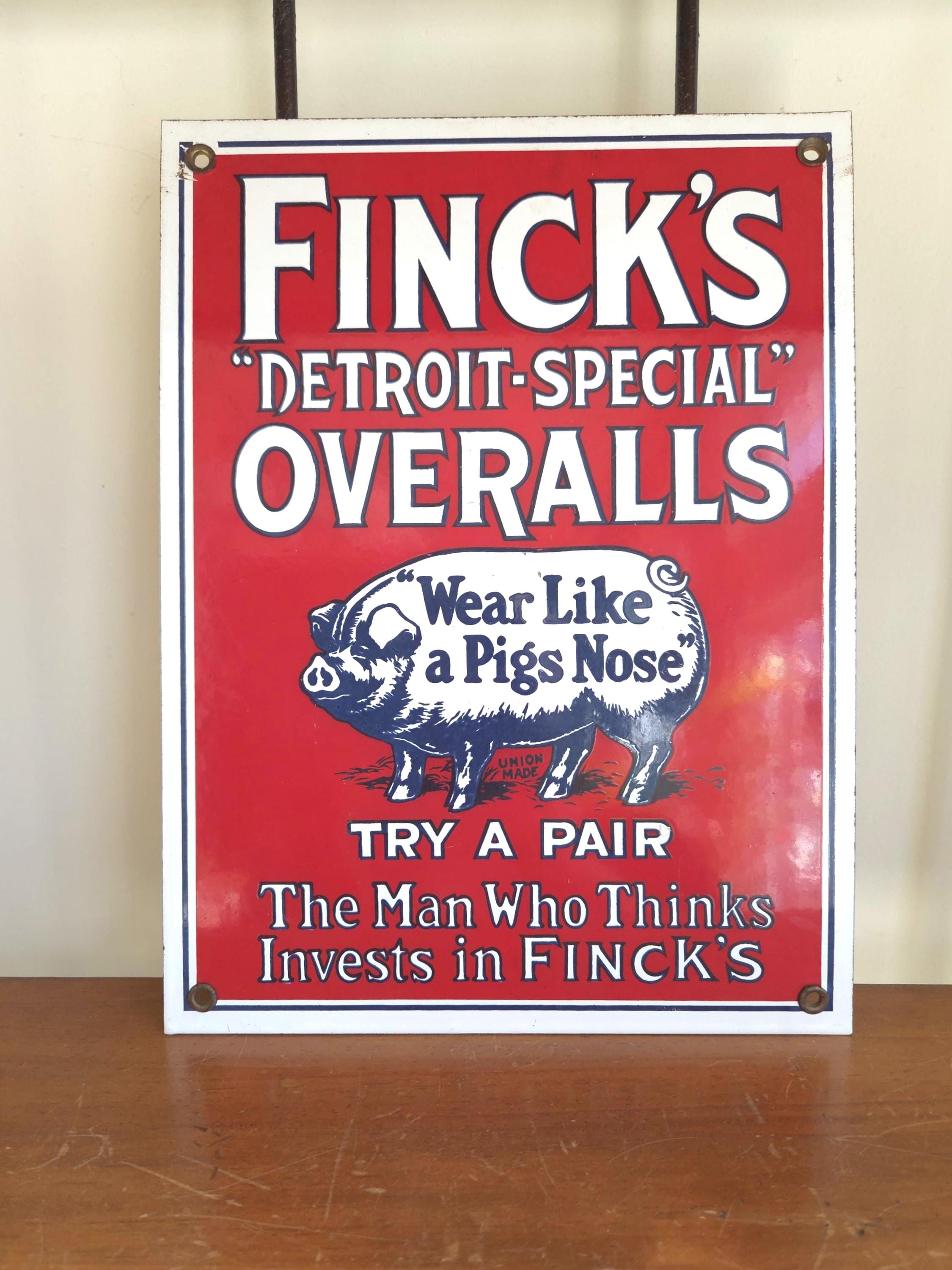 Finck's Overalls Sign - Etsy