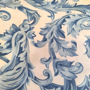 Vintage Chintz Stoff KEEPSAKE CALICO Blau und Weiß Von Fabric Traditions The Yard 1990 Bild 2
