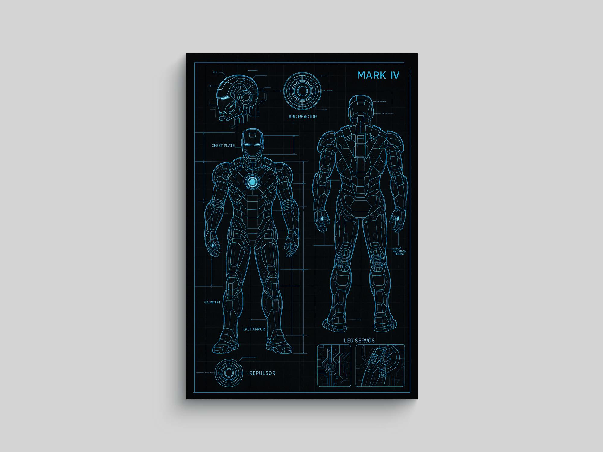 Iron man blue print - Etsy België, image size:2000x1500