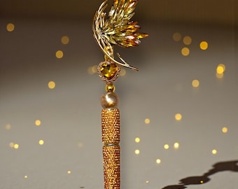 Abstract Bronze Butterfly Rhinestone Pen: Elegant Writing Instrument