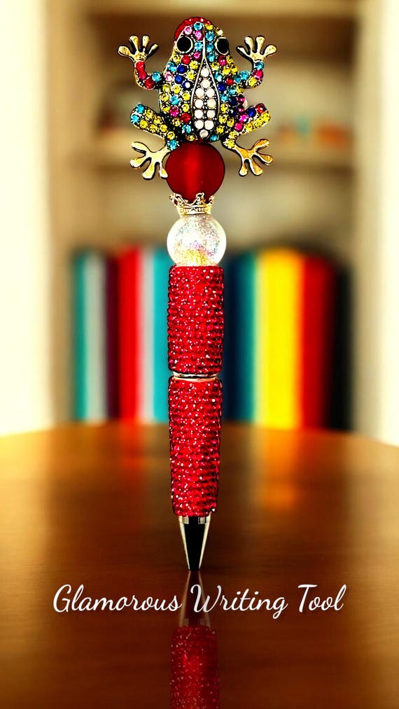 Multi-Color Rhinestone Frog Pen