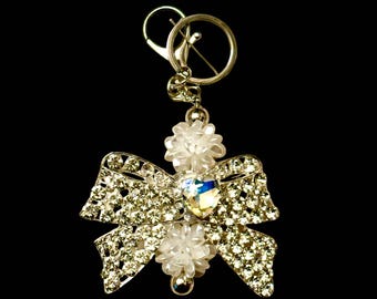 Dazzling Rhinestone Bow Keychain/Purse Charm