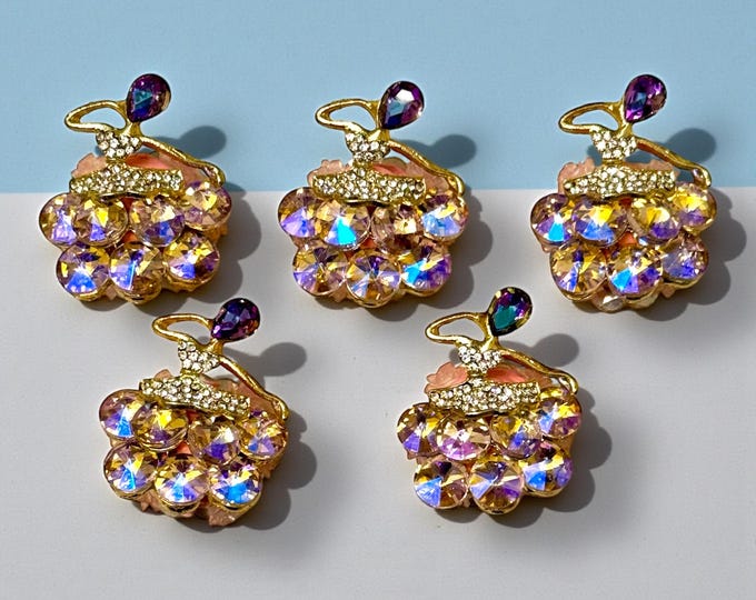 Pink and AB Rhinestone Ballerina Beads: Vibrant Craft and Jewelry Embellishments