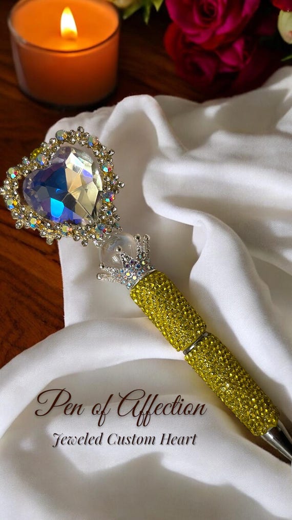 Heart Shaped Jeweled Rhinestone Pen