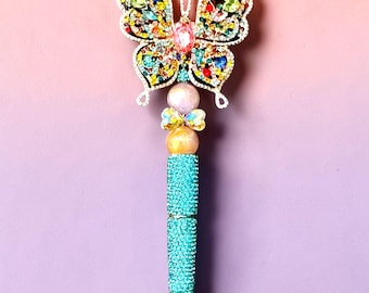 Multi-Color Crystal Butterfly Rhinestone Pen: Jeweled Desk Accessory
