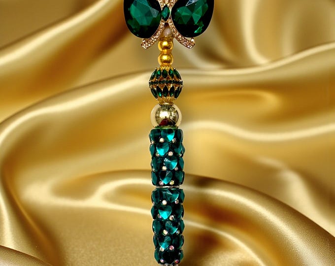 Crystal Butterfly and Hearts Jeweled Pen: Jeweled Desk Accessory
