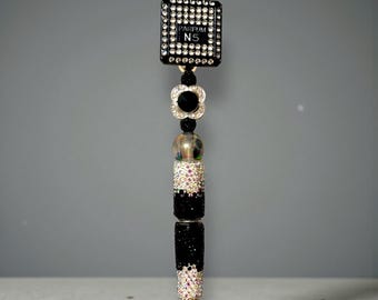 Black Perfume Rhinestone Bling Pen: Jeweled Desk Accessory