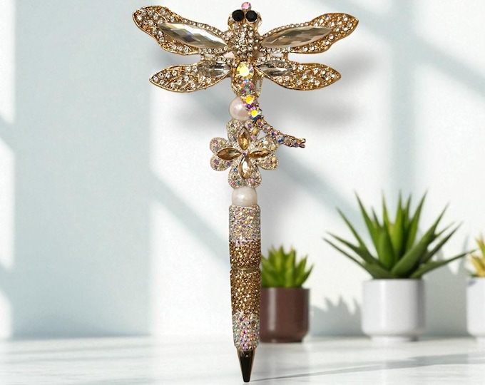 Rhinestone Dragonfly Pen