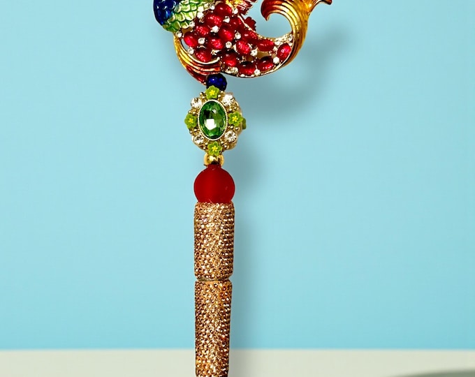 Multi-Color Koi Fish Rhinestone Pen: Jeweled Desk Accessory