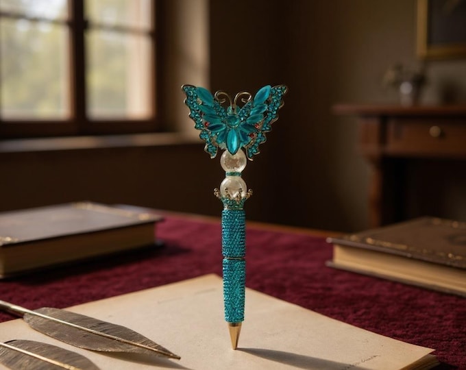 Custom Made  Rhinestone Pen: Jeweled Desk Accessory