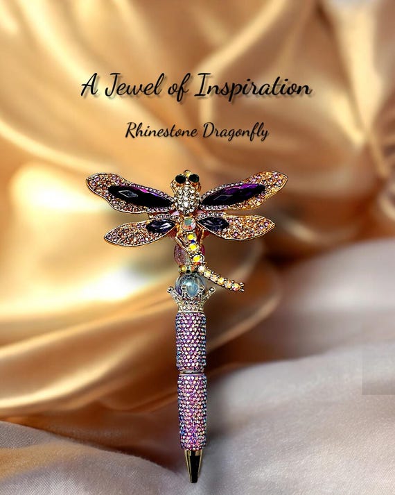 Elegant Rhinestone Dragonfly Pen