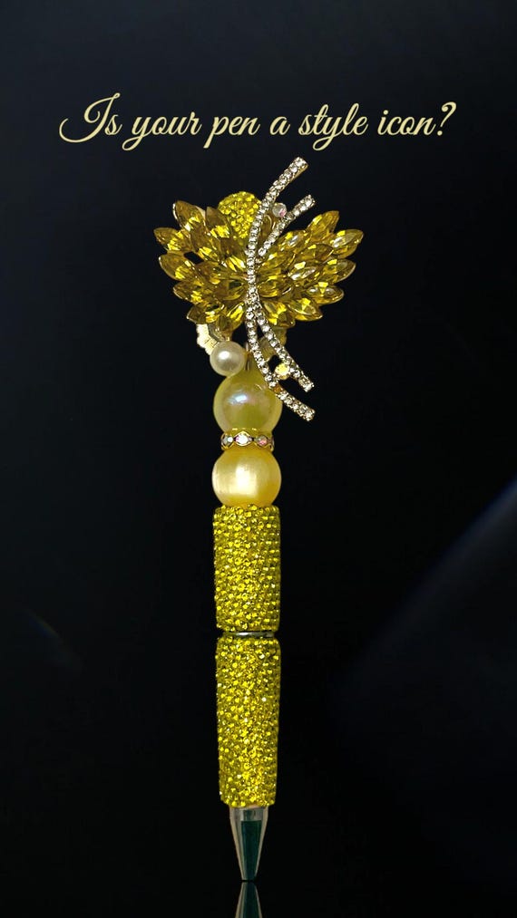 Jeweled Floral Rhinestone Pen