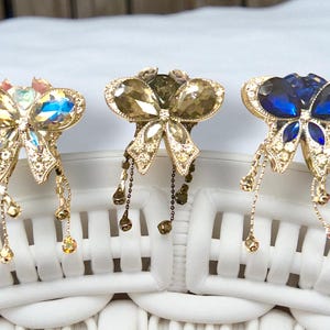 Rhinestone Bows and Chain Dangles Bead Pen Topper