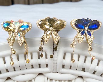 Rhinestone Bows and Chain Dangles Bead Pen Topper