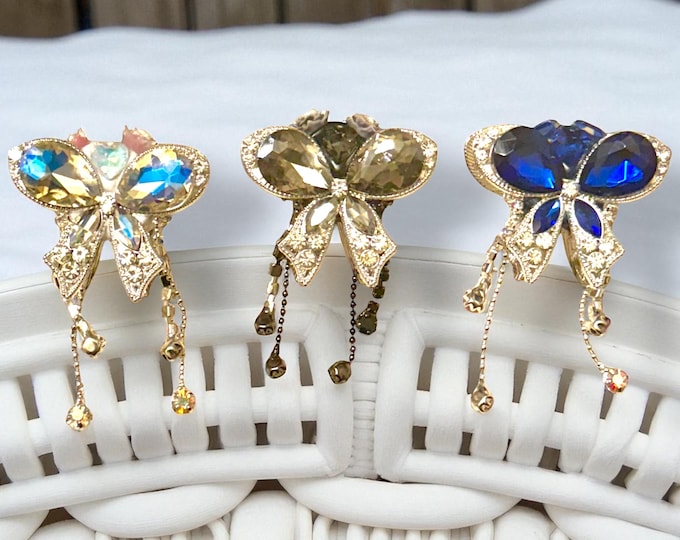 Rhinestone Bows and Chain Dangles Bead Pen Topper