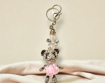 Rhinestone Panda Keychain/Purse Charm