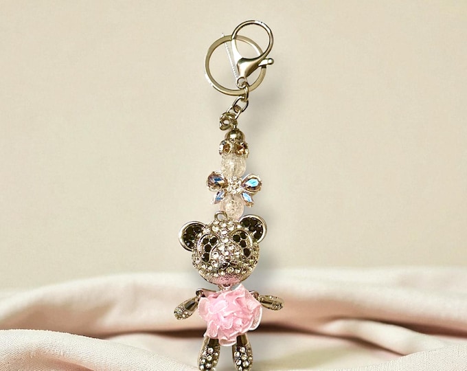 Rhinestone Panda Keychain/Purse Charm