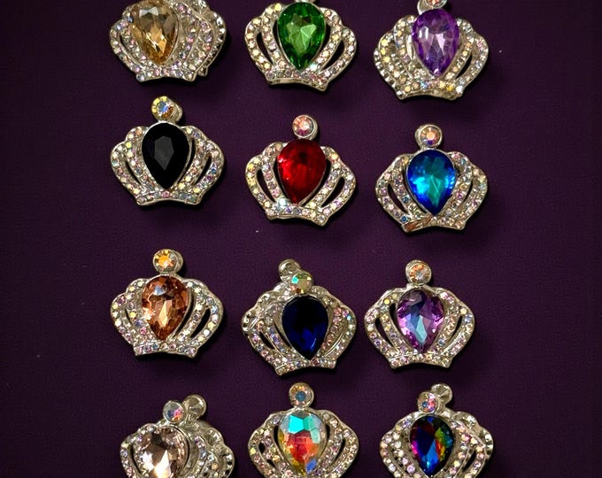 Jeweled Crown Rhinestone DIY Beads: Vibrant Craft and Jewelry Embellishments