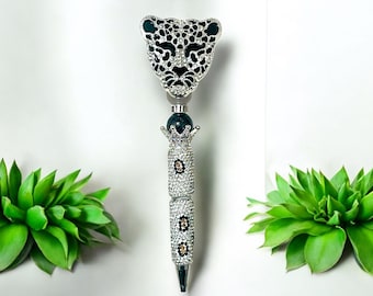 Rhinestone Leopard Pen