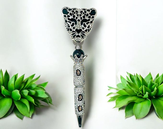 Rhinestone Leopard Pen