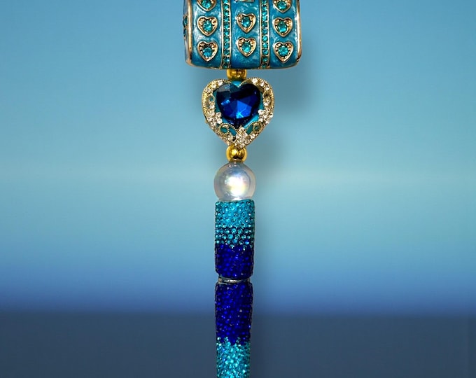 Blue Rhinestone Handbag Pen: Jeweled Desk Accessory