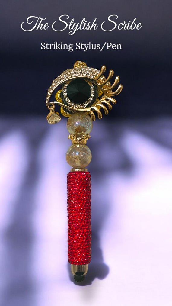 Rhinestone Eye and Tear Drop Stylus/Pen