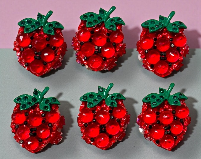 Strawberry Rhinestone DIY Beads: Vibrant Craft and Jewelry Embellishments