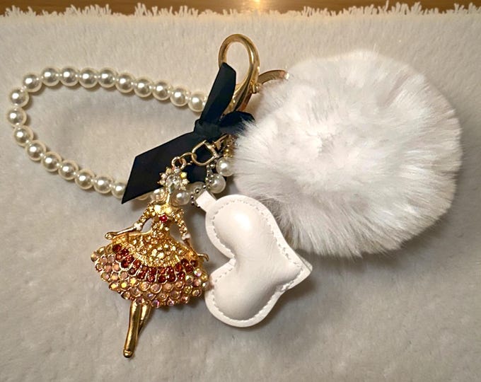 Three Piece Jeweled Ballerina Keychain/Purse Charm: Jeweled  Accessory