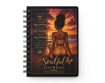 Soulful Journal Spiral Bound Notebook | Inspirational Affirmation Beach Design
