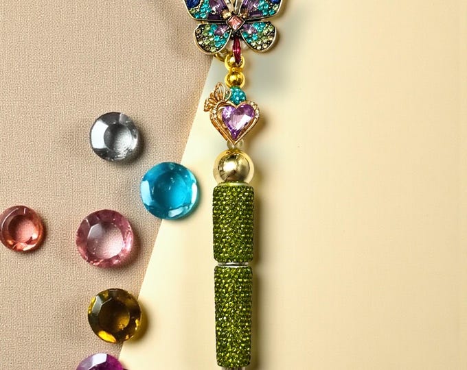 Jeweled Butterfly Rhinestone Pen: Jeweled Desk Accessory