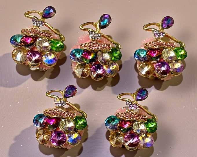 Multi-Colored Rhinestone Ballerina  Beads: Vibrant Craft and Jewelry Embellishments