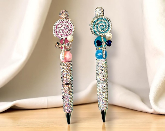 Rhinestone Lollipop Pen Set