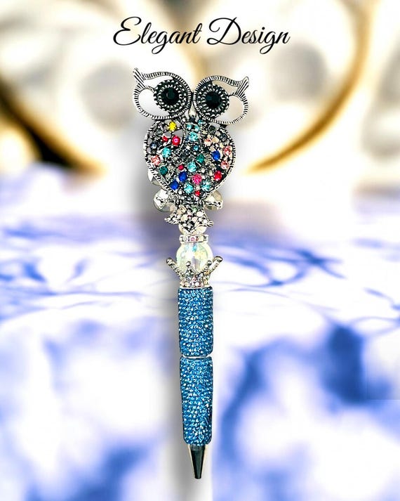 Multi-Colored Jeweled Owl Pen