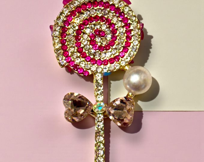 Lollipop Pink Metal and Rhinestone DIY Beads: Vibrant Craft and Jewelry Embellishments