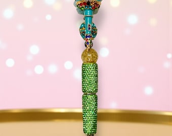 Bedazzled Multi-Colored Microphone Rhinestone Pen: Jeweled Desk Accessory