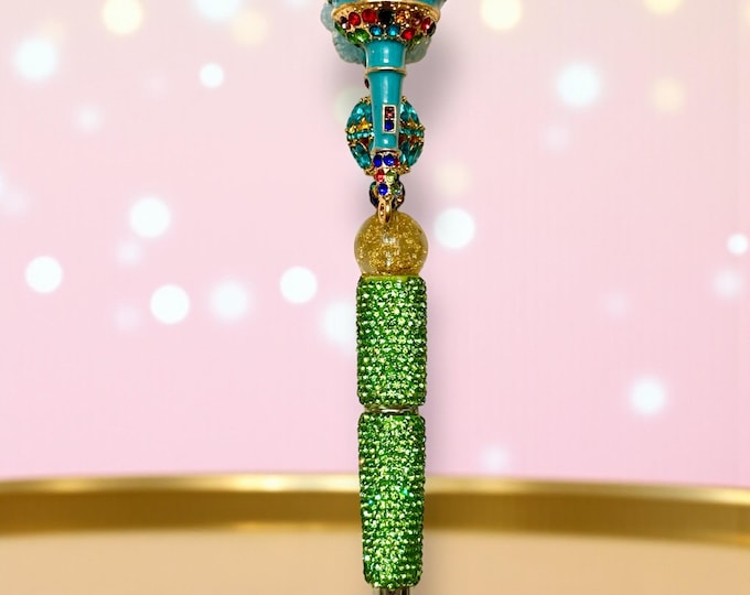 Bedazzled Multi-Colored Microphone Rhinestone Pen: Jeweled Desk Accessory