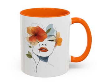 Floral Art Mug, Elegant Coffee Cup for Tea Lovers, Gift for Her, Home Decor, Mother's Day, Art Lovers Gift, Botanical Design