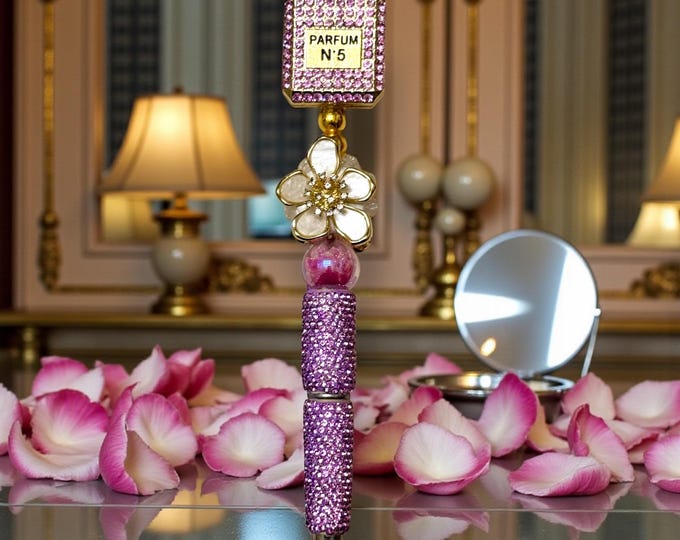 Purple  Perfume Rhinestone Bling Pen: Jeweled Desk Accessory